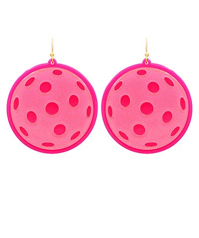 Pickleball Acrylic Earrings - Pink - Home 2 Court