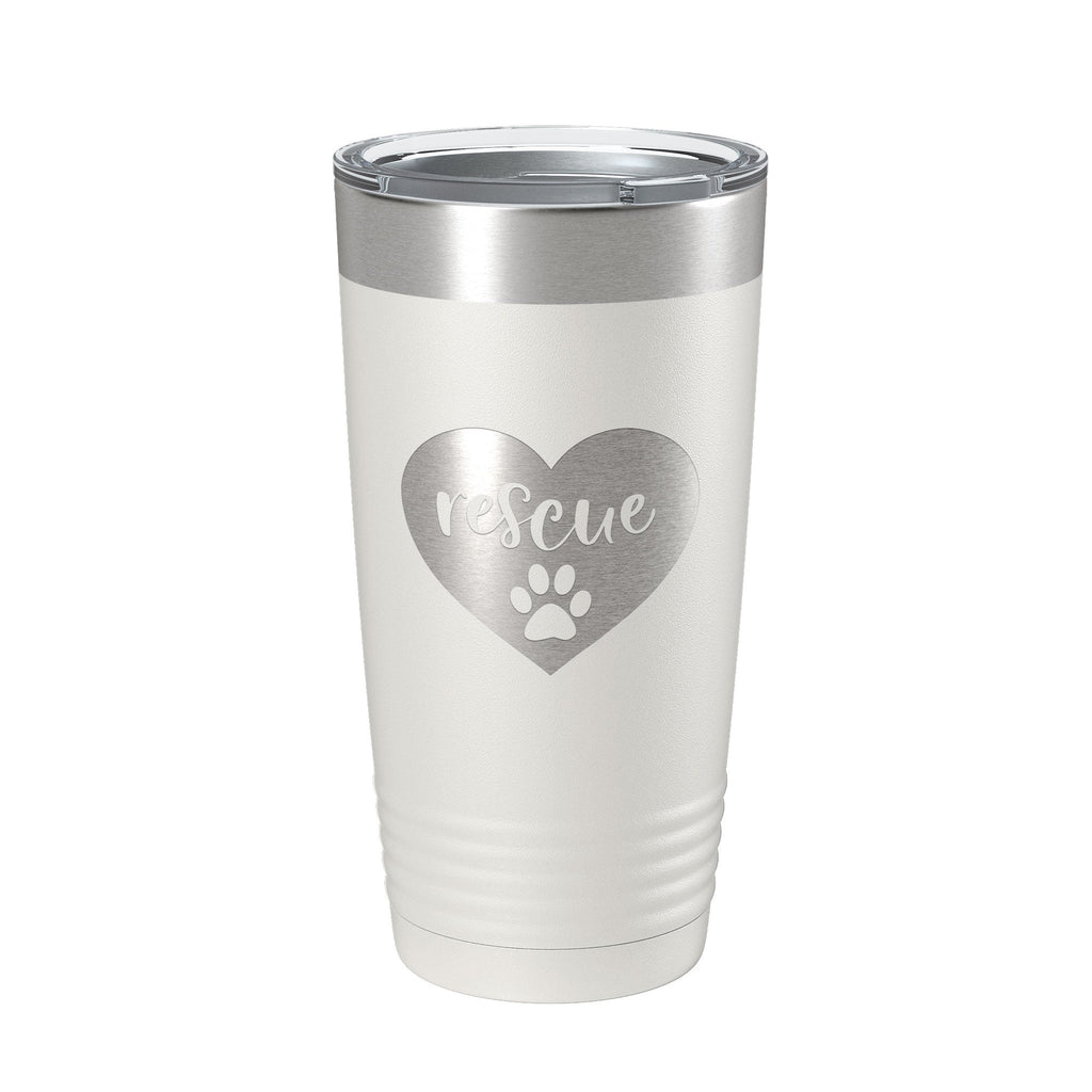 Rescue Dog Tumbler Love Heart Travel Mug Gift Insulated Laser Engraved Coffee Cup 20 oz - Home 2 Court