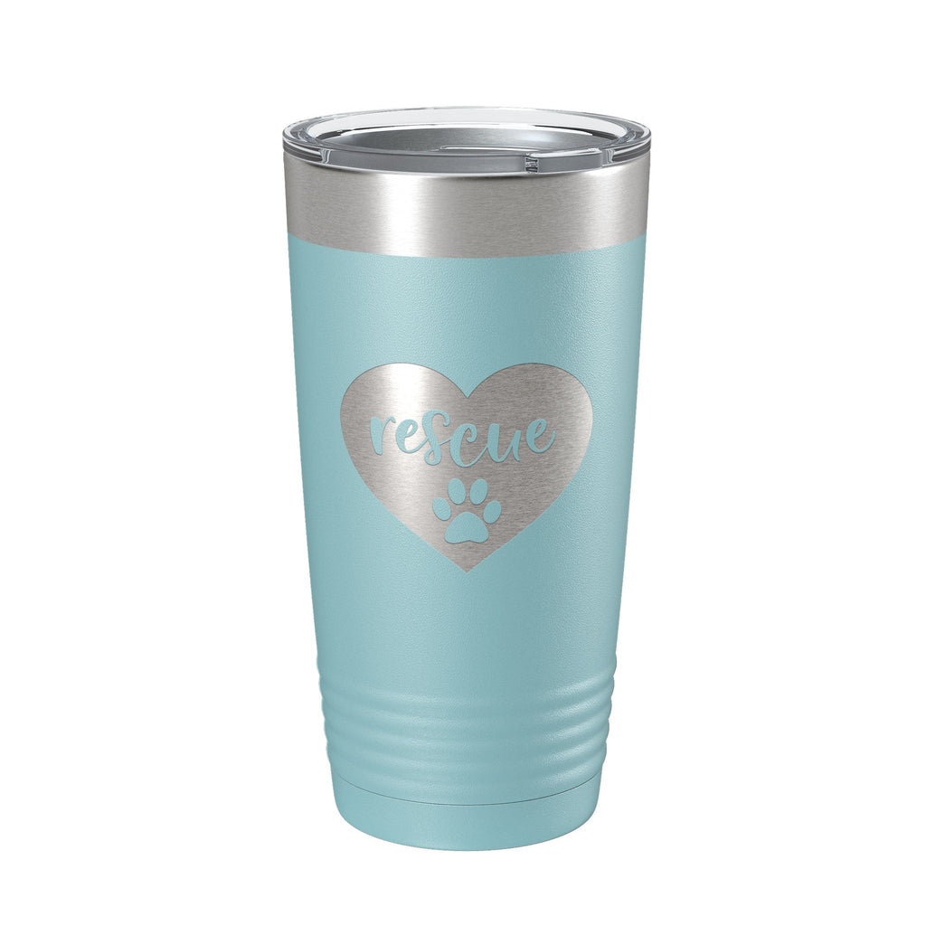 Rescue Dog Tumbler Love Heart Travel Mug Gift Insulated Laser Engraved Coffee Cup 20 oz - Home 2 Court