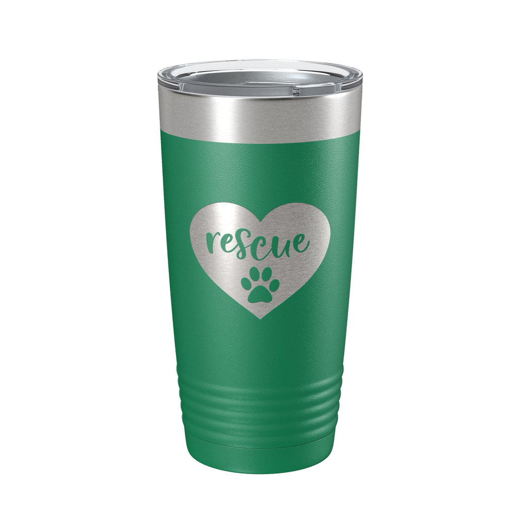 Rescue Dog Tumbler Love Heart Travel Mug Gift Insulated Laser Engraved Coffee Cup 20 oz - Home 2 Court