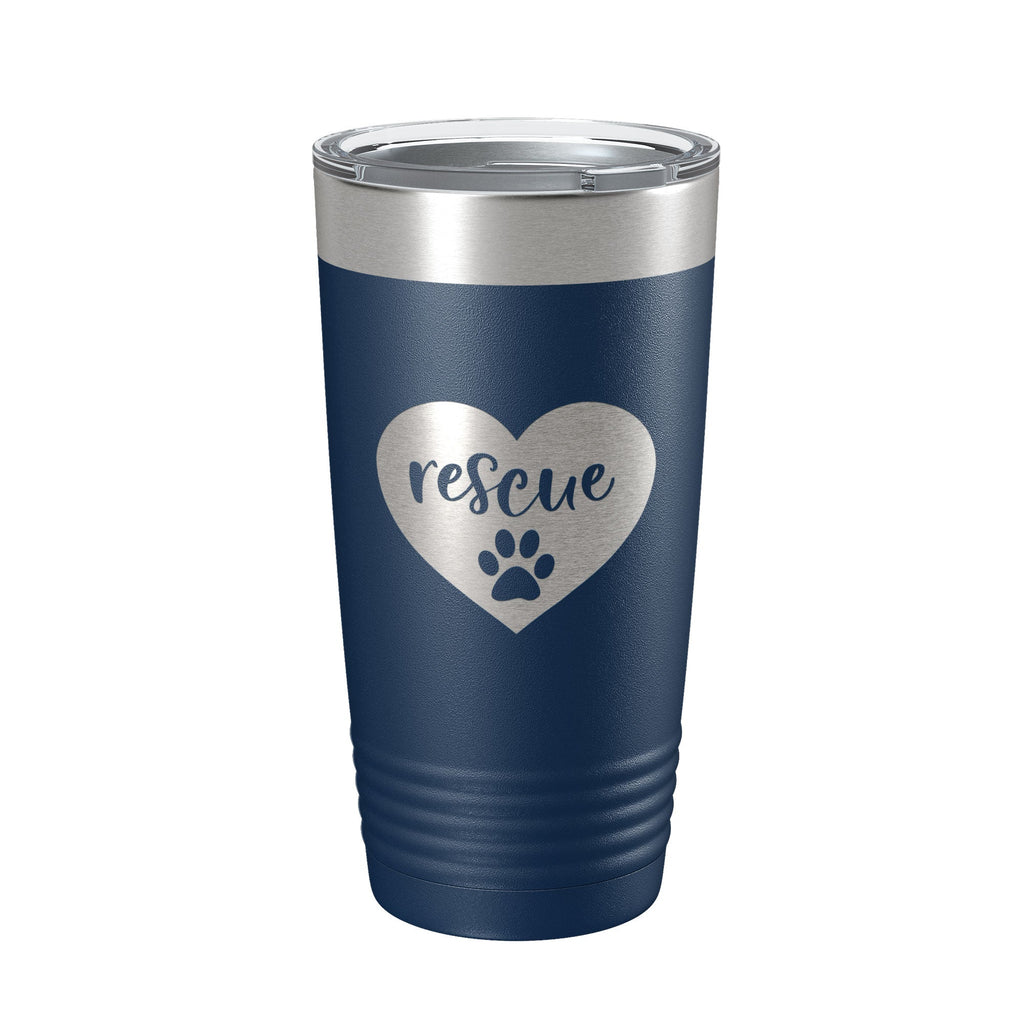 Rescue Dog Tumbler Love Heart Travel Mug Gift Insulated Laser Engraved Coffee Cup 20 oz - Home 2 Court