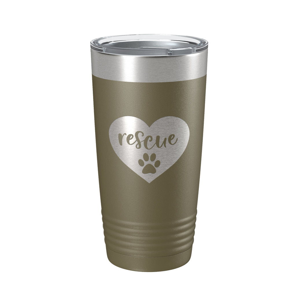 Rescue Dog Tumbler Love Heart Travel Mug Gift Insulated Laser Engraved Coffee Cup 20 oz - Home 2 Court