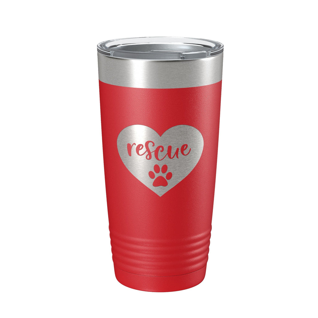 Rescue Dog Tumbler Love Heart Travel Mug Gift Insulated Laser Engraved Coffee Cup 20 oz - Home 2 Court