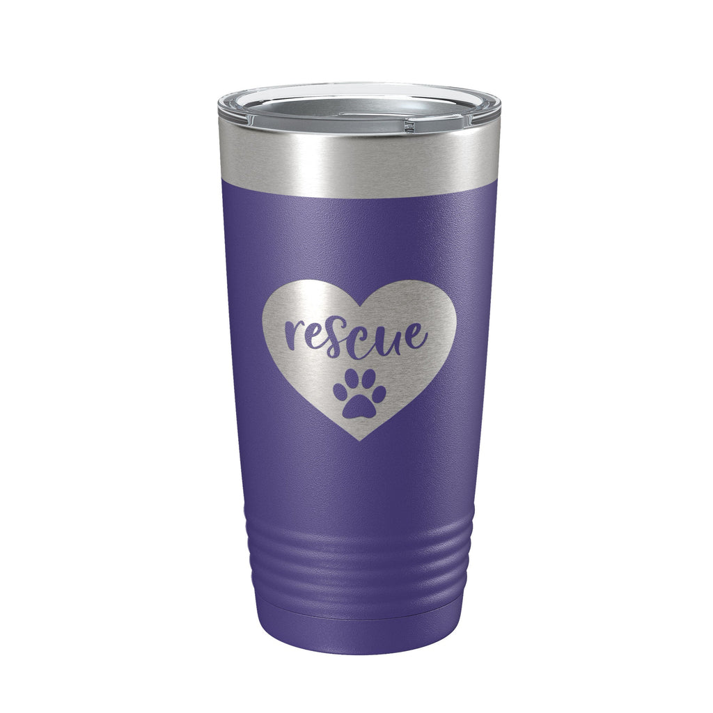 Rescue Dog Tumbler Love Heart Travel Mug Gift Insulated Laser Engraved Coffee Cup 20 oz - Home 2 Court