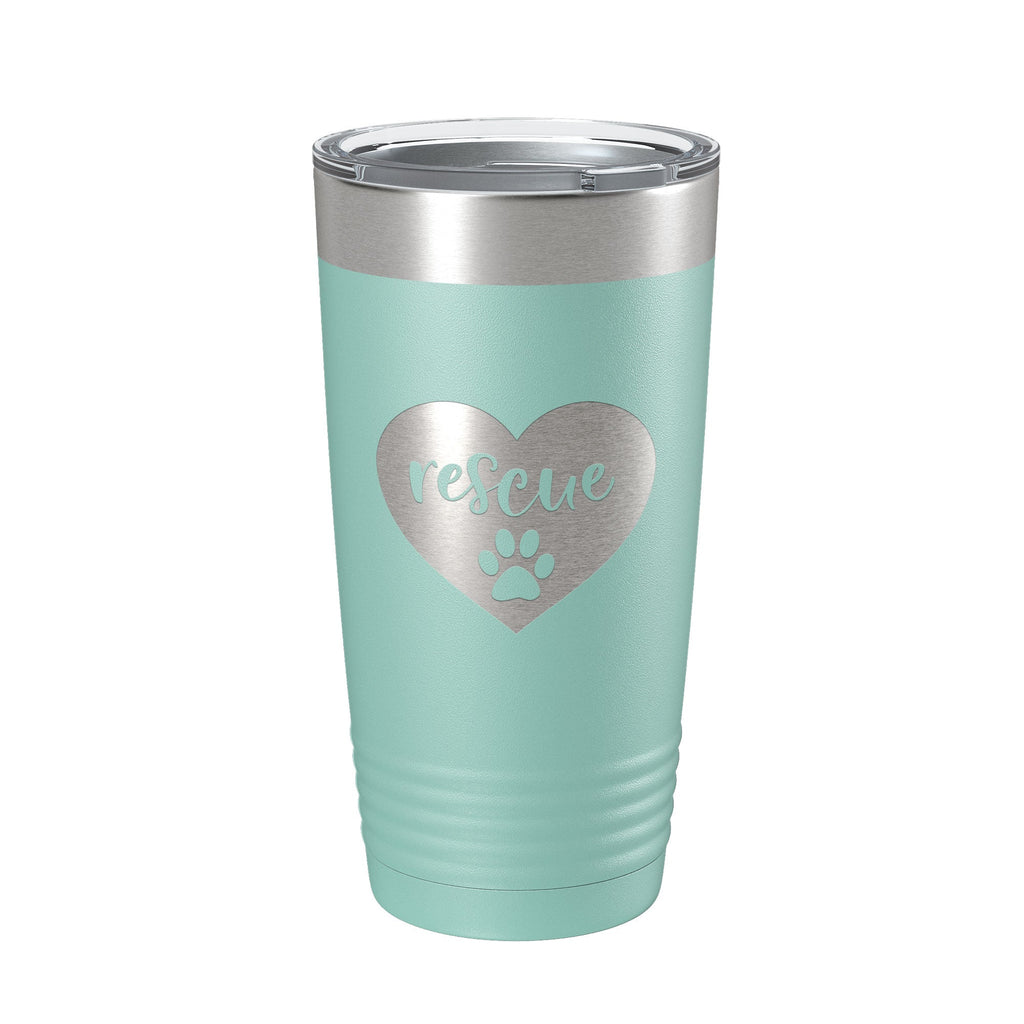 Rescue Dog Tumbler Love Heart Travel Mug Gift Insulated Laser Engraved Coffee Cup 20 oz - Home 2 Court