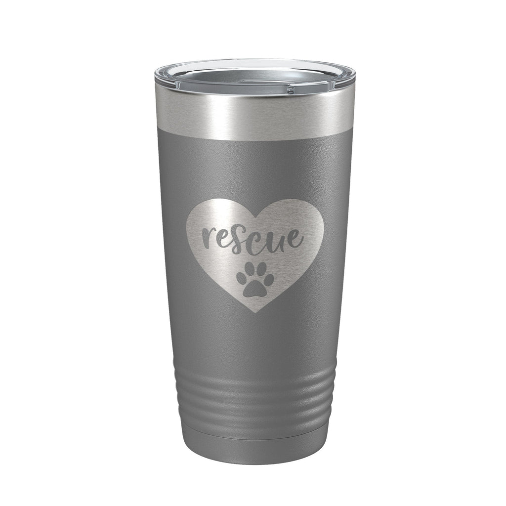 Rescue Dog Tumbler Love Heart Travel Mug Gift Insulated Laser Engraved Coffee Cup 20 oz - Home 2 Court