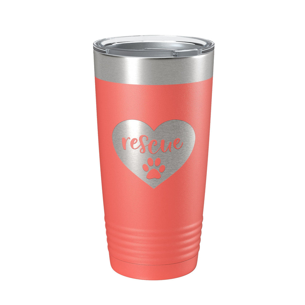 Rescue Dog Tumbler Love Heart Travel Mug Gift Insulated Laser Engraved Coffee Cup 20 oz - Home 2 Court
