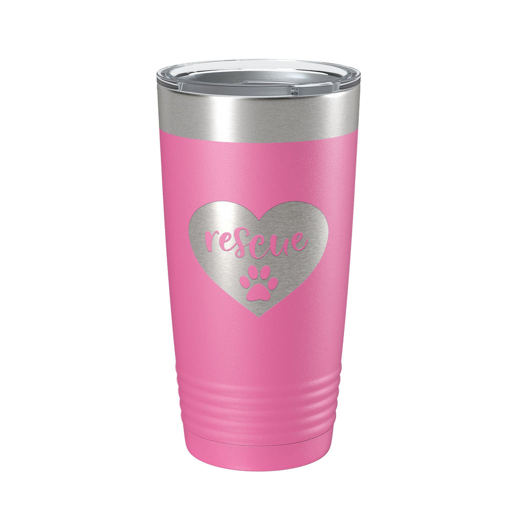 Rescue Dog Tumbler Love Heart Travel Mug Gift Insulated Laser Engraved Coffee Cup 20 oz - Home 2 Court