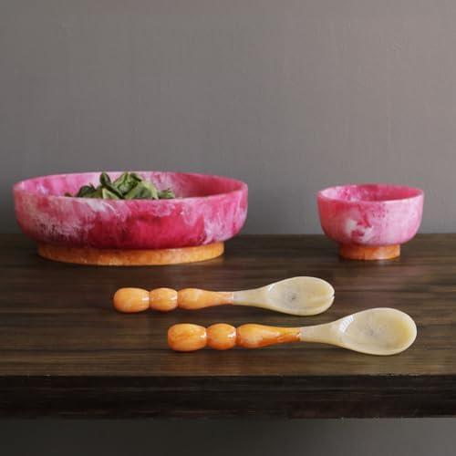 Resin Rio Large Oval Bowl with Base - Pink and Orange - Beatriz Ball - Home 2 Court