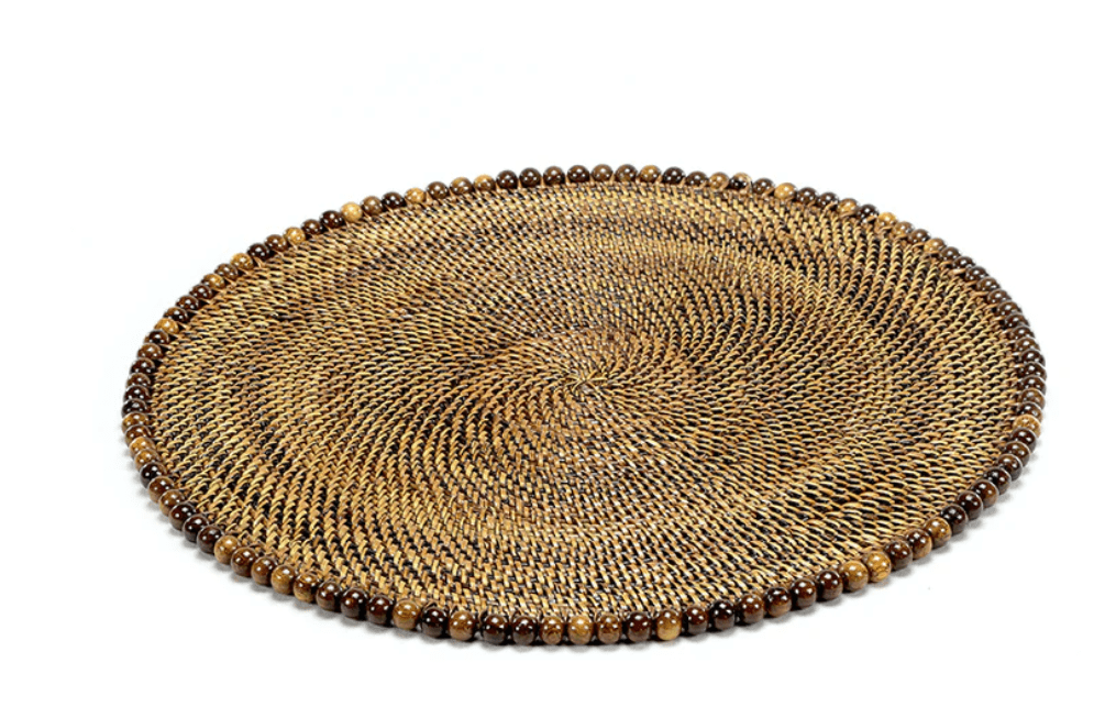 Round Beaded Placemat 14" - Tortoise - Calaisio - Home 2 Court