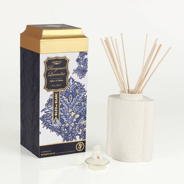 Seda France Candles - Bergamot Lavender Bleu et Blanc Diffuseur - Home 2 Court