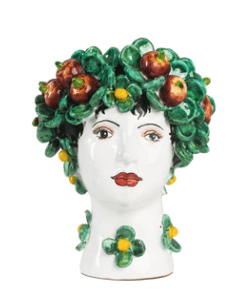 Small Ceramic Head Vase, Apples - Abigails - Home 2 Court