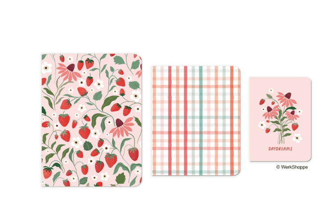 Strawberry Daydreams Stitched Notebook Set - Werkshoppe - Home 2 Court