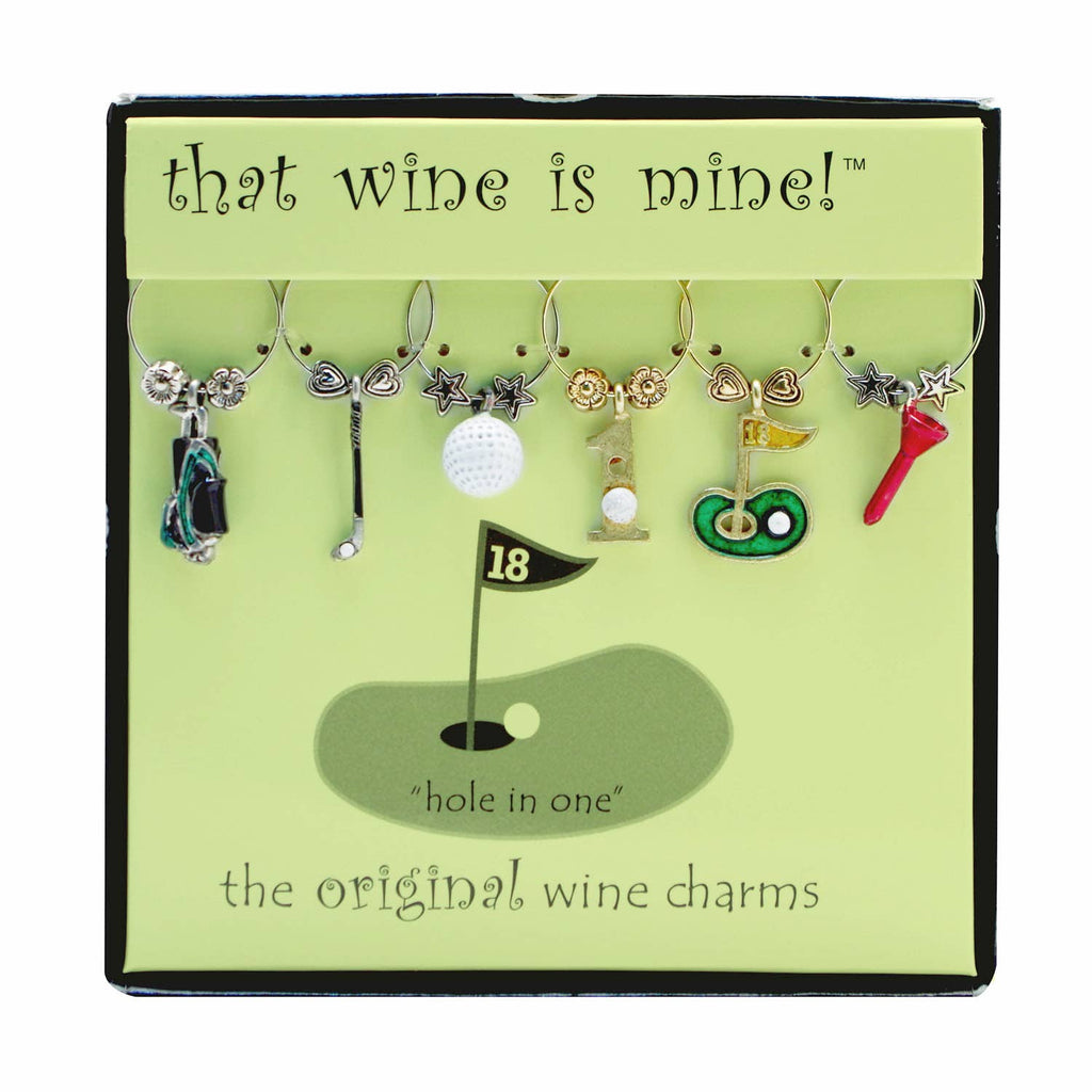 Supreme Housewares - 6 - Piece Hole in One Painted Wine Charms - Home 2 Court