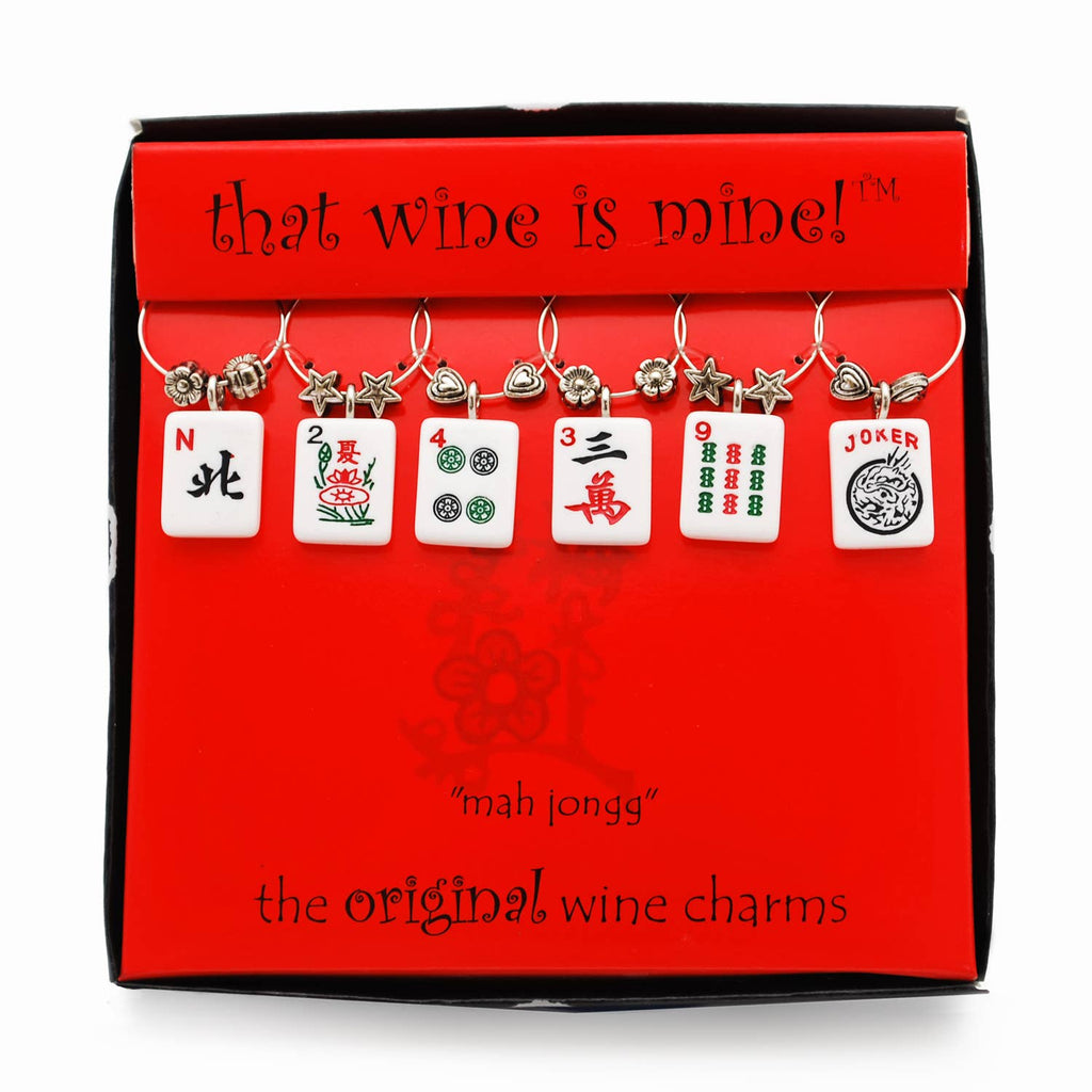 Supreme Housewares - 6 - Piece Mah Jongg Painted Wine Charms - Home 2 Court