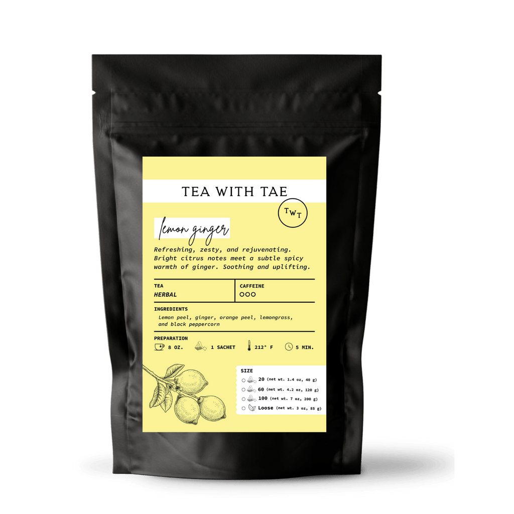 Tea with Tae - Lemon Ginger Tea Pouch: 2oz. loose pouch - Home 2 Court