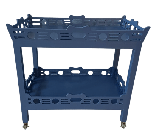The Enchanted Home - INCREDIBLE FRETWORK WOOD BAR CART (7 STYLES): Navy - Home 2 Court