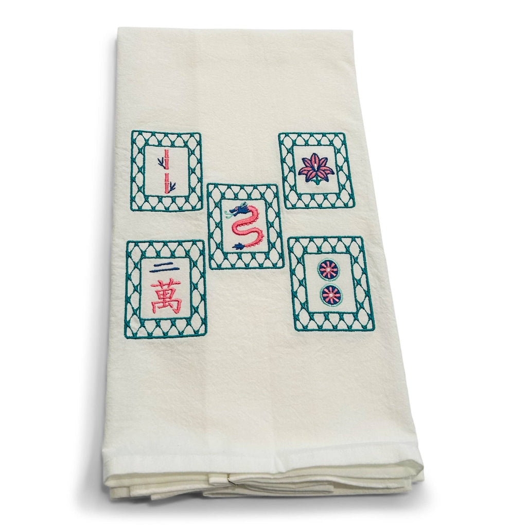 Vibrantly Blue - Towel - Mahjong Tiles - Home 2 Court