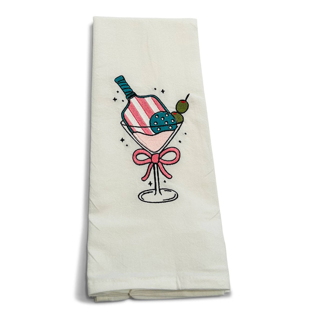 Vibrantly Blue - Towel - Pickleball Martini - Pinks - Home 2 Court