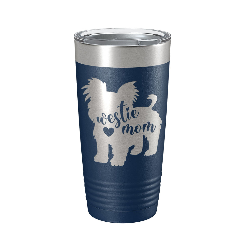 Westie Dog Mom Tumbler West Highland White Terrier Travel Mug Gift Insulated Laser Engraved Coffee Cup 20 oz - Home 2 Court