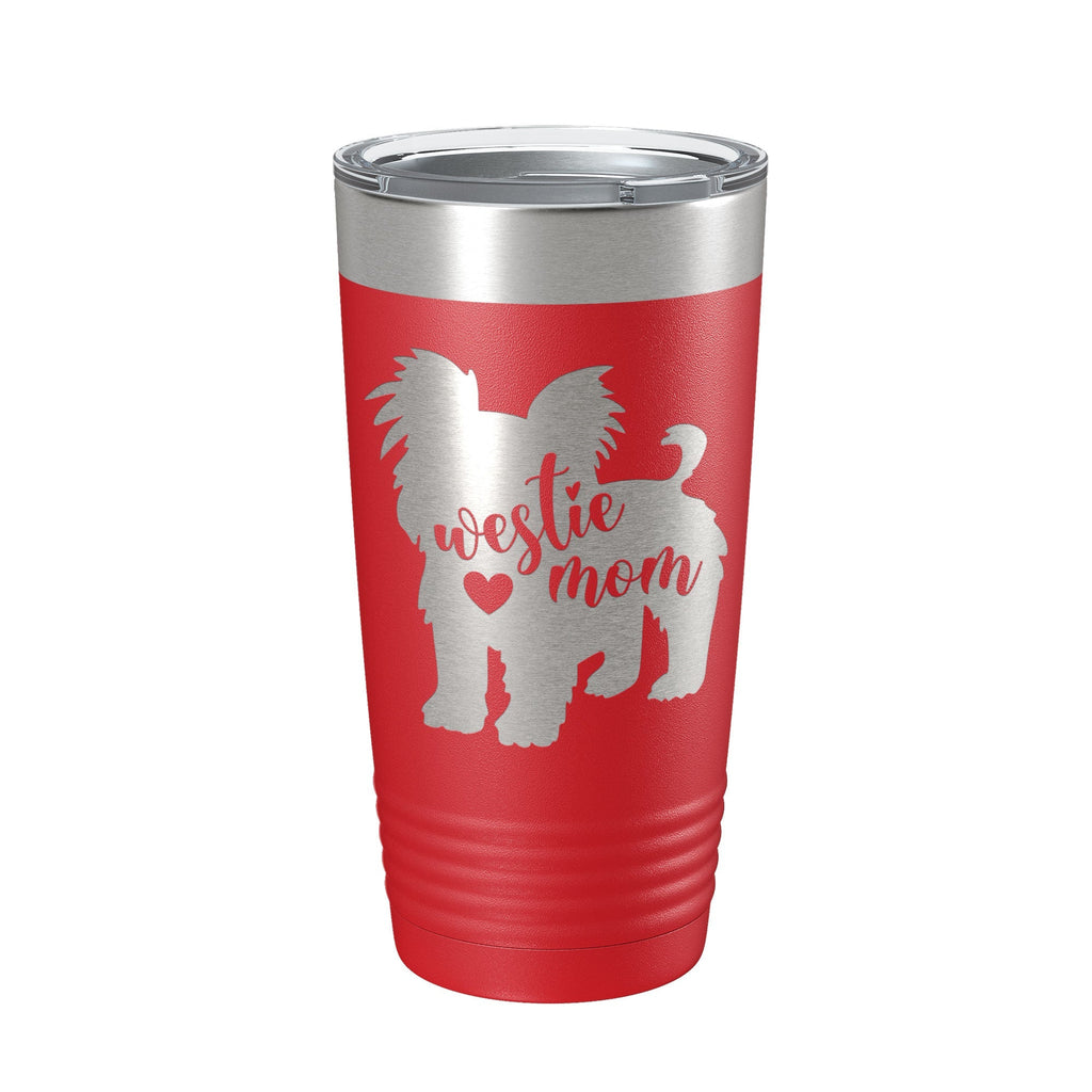 Westie Dog Mom Tumbler West Highland White Terrier Travel Mug Gift Insulated Laser Engraved Coffee Cup 20 oz - Home 2 Court