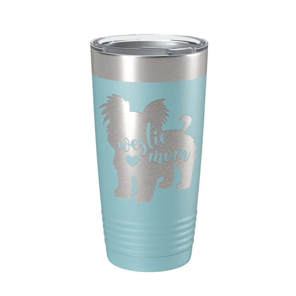 Westie Dog Mom Tumbler West Highland White Terrier Travel Mug Gift Insulated Laser Engraved Coffee Cup 20 oz - Home 2 Court