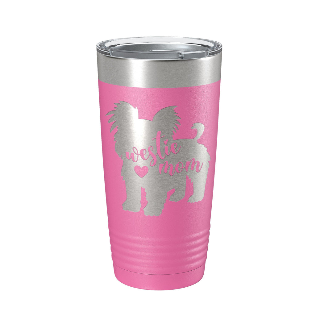 Westie Dog Mom Tumbler West Highland White Terrier Travel Mug Gift Insulated Laser Engraved Coffee Cup 20 oz - Home 2 Court