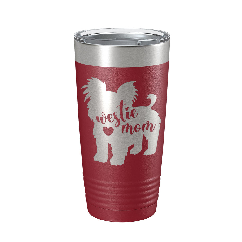 Westie Dog Mom Tumbler West Highland White Terrier Travel Mug Gift Insulated Laser Engraved Coffee Cup 20 oz - Home 2 Court