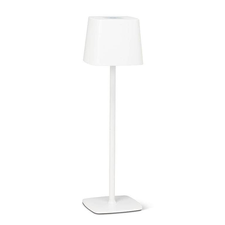 White Square Shade LED Table Light - 15"H - White - Abbott - Home 2 Court