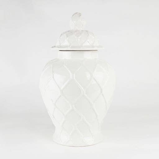 White Textured Ginger Jar - Extra Large - 8 Oak Lane - Home 2 Court