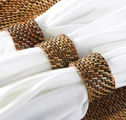 Woven Round Napkin Rings - Calaisio, Set of 4 - Home 2 Court