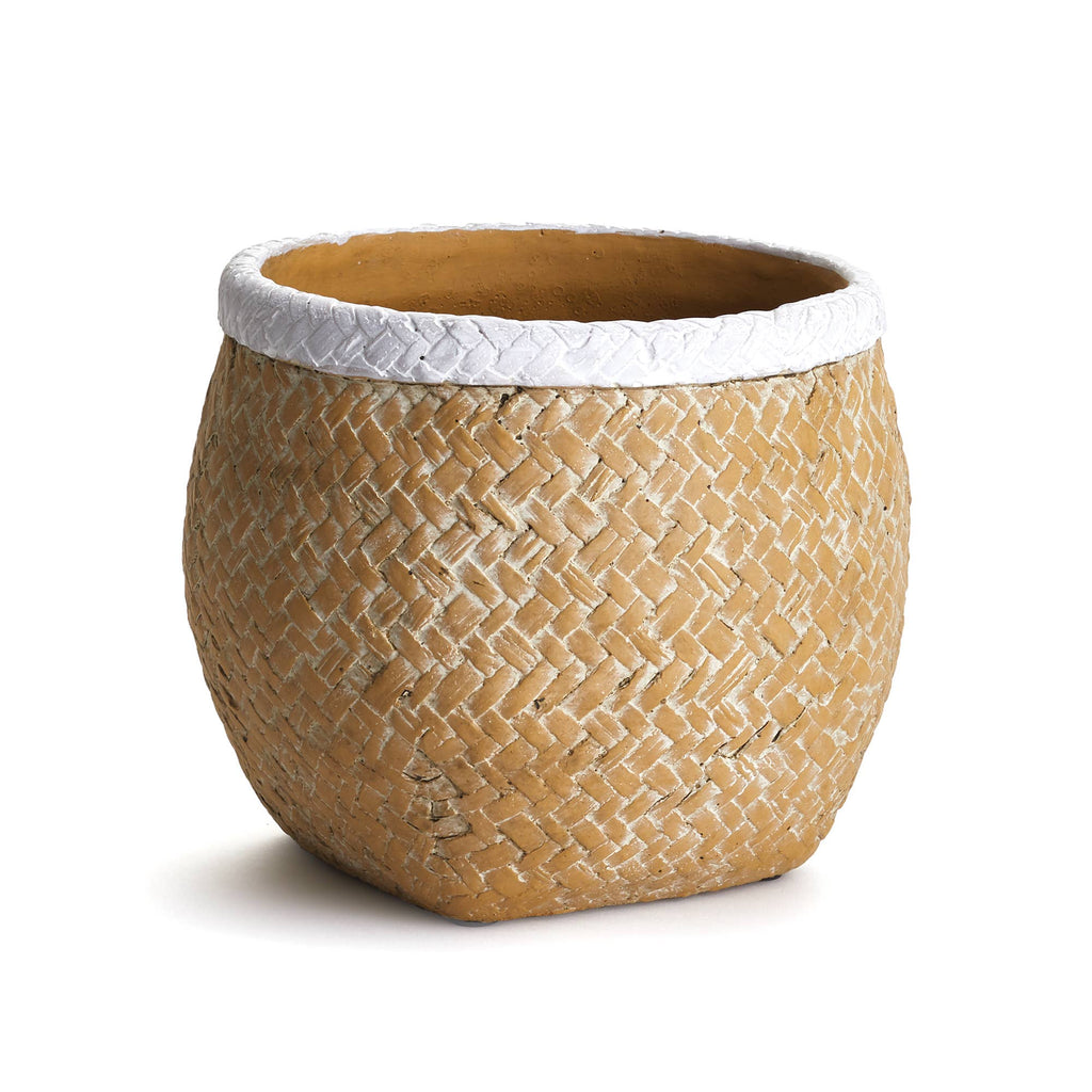 Basketweave Drum Pot Large - Home 2 Court