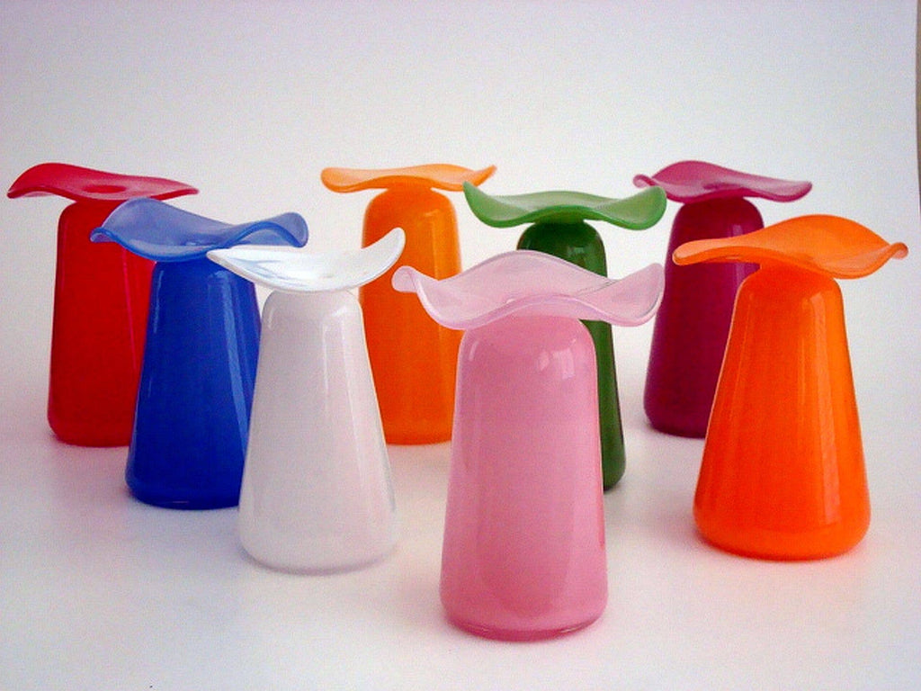 Ruffle Bud vase: Blown Glass / 5”x4” / Pink - Home 2 Court